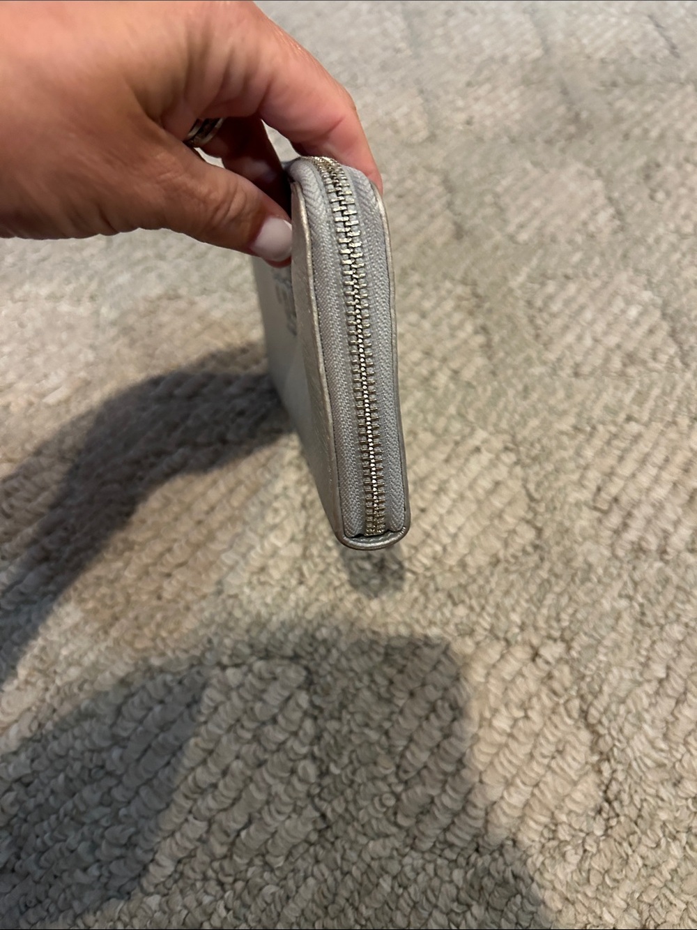 Tory Burch Silver Metallic Zip-Around Wallet - Picture 9 of 10